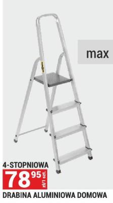 Drabina aluminiowa domowa 4-stopniowa Merkury Market promocja w Merkury Market