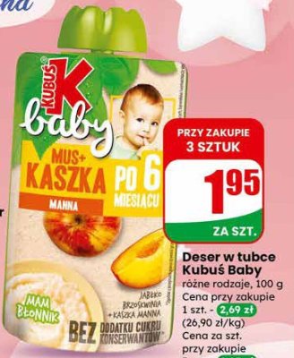 Deser w tubce Baby różne rodzaje promocja w Dino