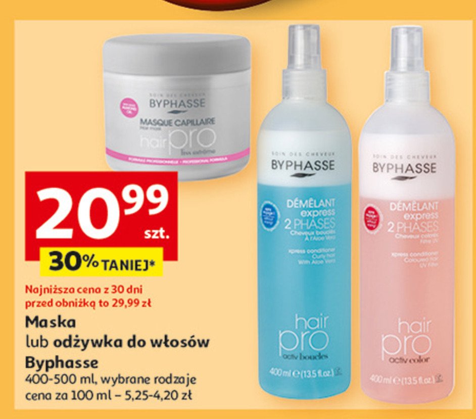 Odżywka do włosów suchych i zniszczonych z keratyną BYPHASSE promocja w Auchan