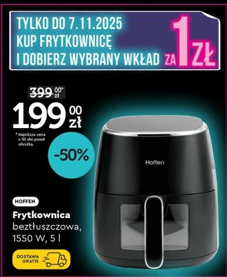 Frytkownica beztłuszczowa 1550 W, 5 l promocja w Biedronka