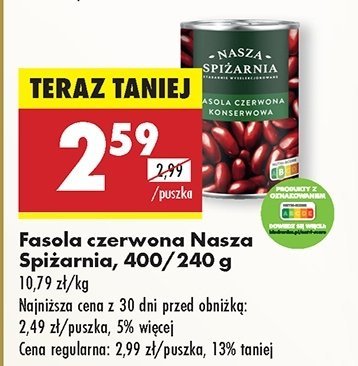 Fasola konserwowa czerwona Nasza spi偶arnia promocja