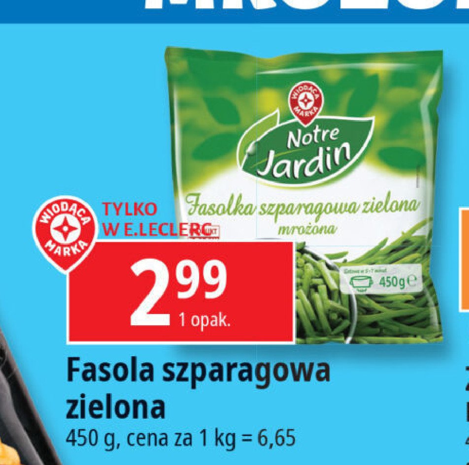 Fasolka szparagowa zielona Wiodąca marka notre jardin promocja