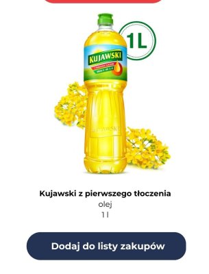 Olej Kujawski z pierwszego tłoczenia 1 l promocja w Dino