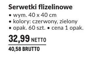 Serwetki flizelinowe 40 x 40 cm DUNI czerwony, zielony promocja w Makro