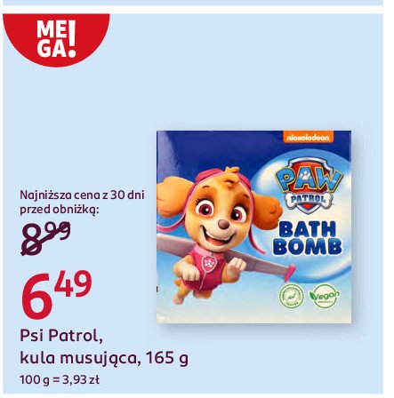 Kula musująca malinowa psi patrol Nickelodeon promocja w Rossmann