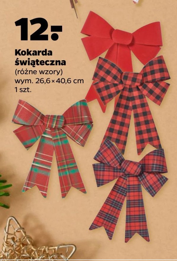 Kokarda świąteczna 26.6 x 40.6 cm promocja w Netto