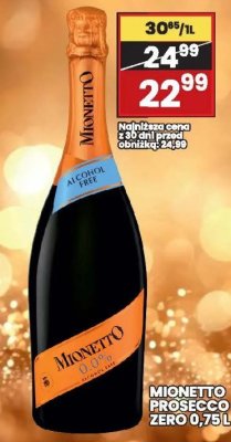 Prosecco Mionetto Zero 0,75 L promocja w Wafelek