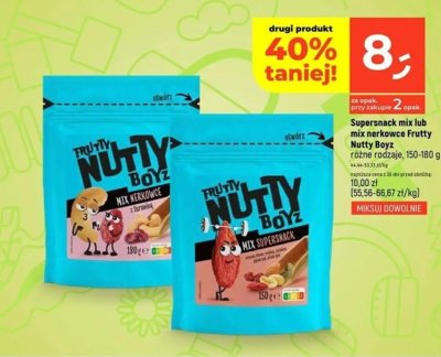 Supersnack mix lub mix nerkowce Frutty Nutty Boyz różne rodzaje promocja w Dealz