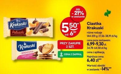 Ciastka Krakuski Paluszki różne rodzaje promocja w Żabka