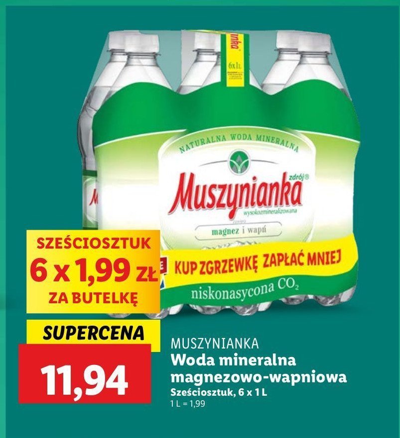 Woda średnio gazowana Muszynianka promocja