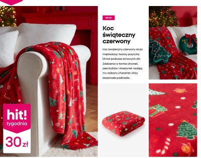 Koc świąteczny czerwony promocja w Pepco