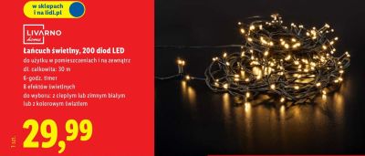 Łańcuch świetlny 200 diod LED  promocja w Lidl