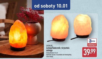 Lampa/Świecznik z kryształu solnego CASALUX promocja w Aldi
