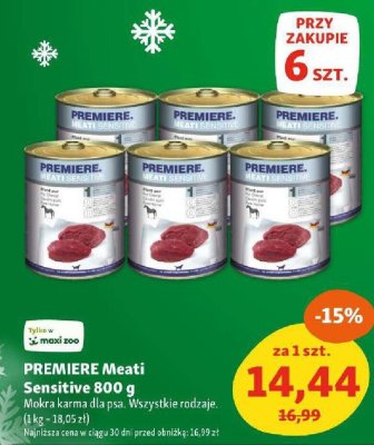 Karma PREMIERE Meati Sensitive dla psa promocja w MAXI ZOO