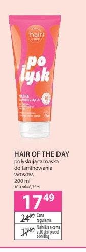 Maska do włosów laminująca ONLY BIO HAIR OF THE DAY Onlybio promocja