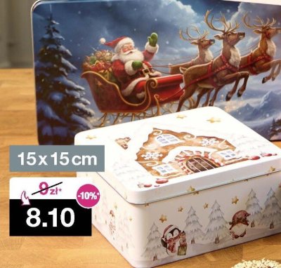 Puszka na ciasteczka 15x15cm promocja w Woolworth