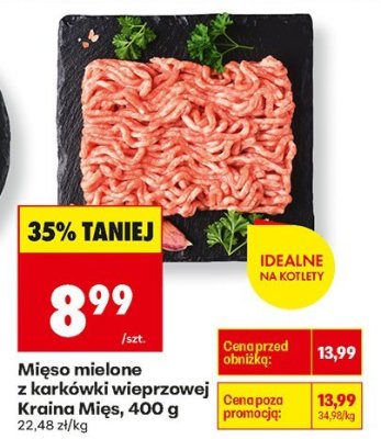 Mięso mielone z karkówki wieprzowej Kraina Mięs, 400 g promocja w Biedronka