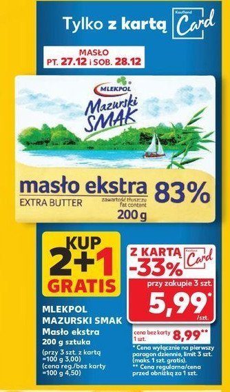 Masło ekstra Mlekpol mazurski smak promocja