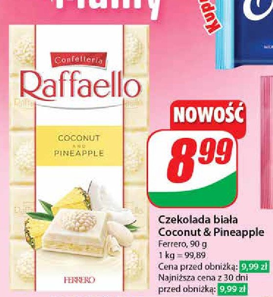 Czekolada kokos-ananas Raffaello promocja