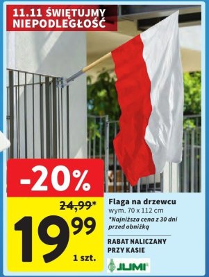 Flaga na drzewcu 70x112 cm promocja w Intermarche