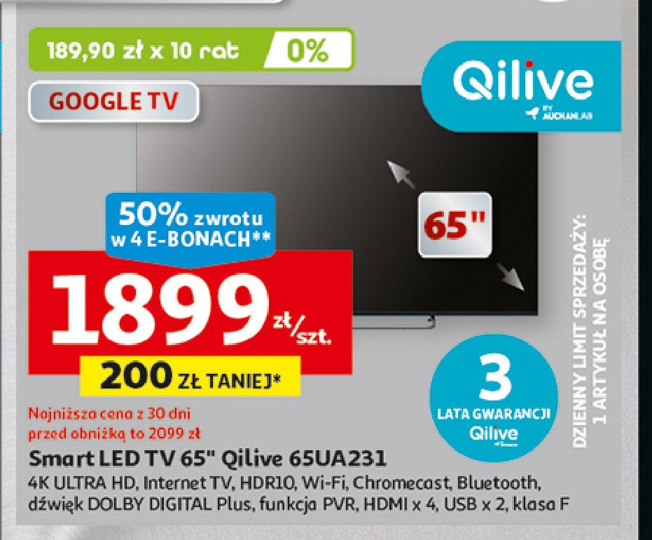 Telewizor 65" q65ua231 Qilive promocja