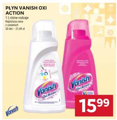 Płyn Vanish Oxi Action różne rodzaje promocja w Stokrotka