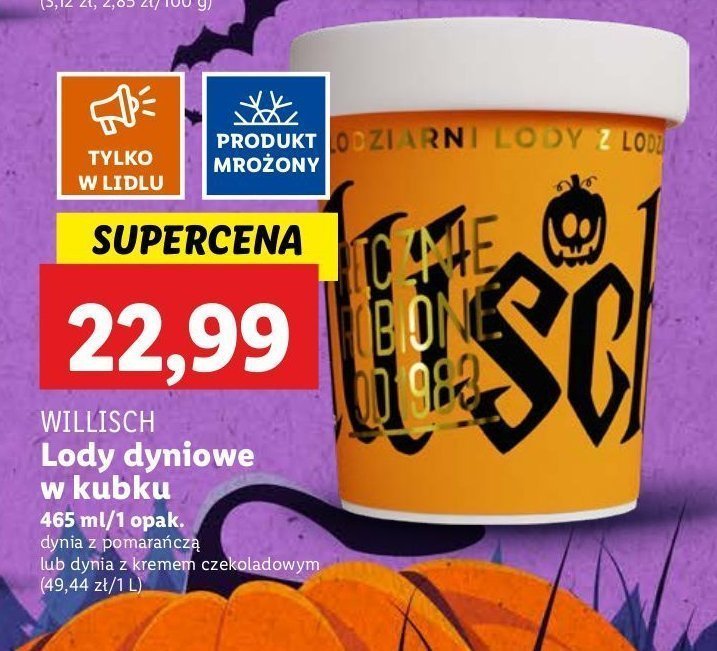 Lody dynia z kremem czekoladowym Willisch promocja