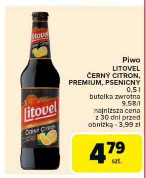 Piwo Litovel citron ciemny promocja w Carrefour