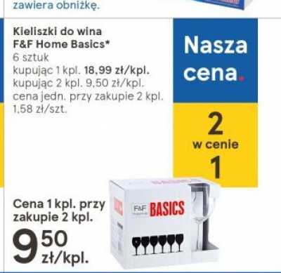 Kieliszki do wina F&f home basics promocja