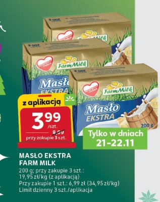 Masło Ekstra Farm Milk promocja w Stokrotka