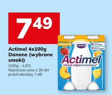 Jogurt Actimel 4x100g Danone (wybrane smaki) promocja w Hitpol