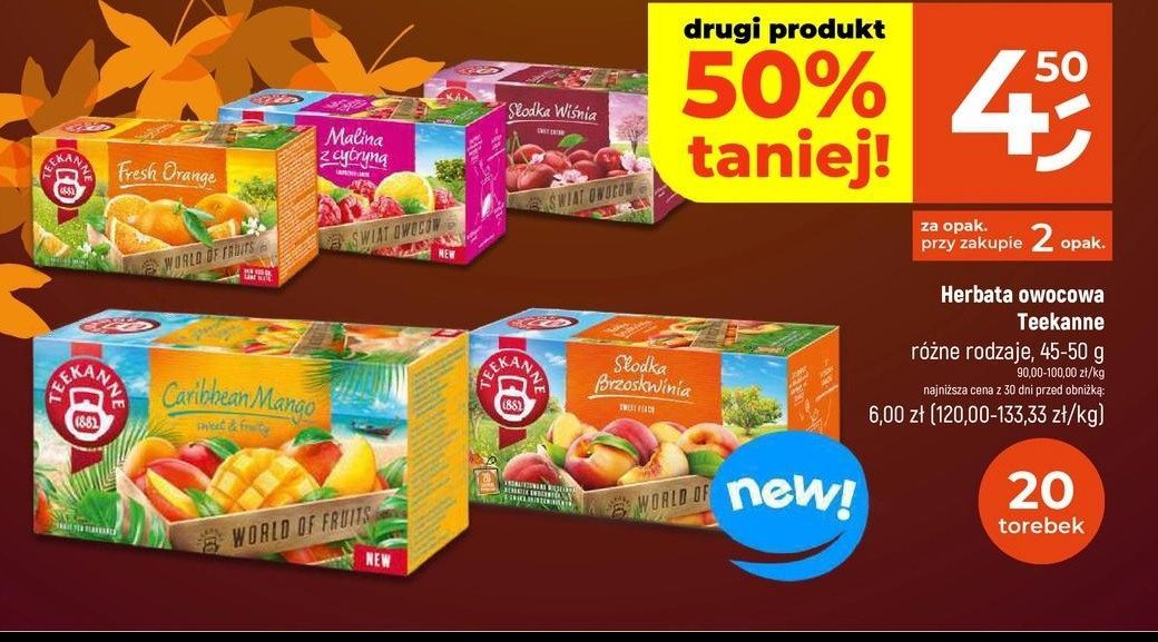 Herbata malina z cytryną Teekanne world of fruits promocja