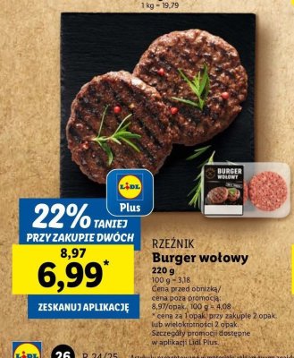 Burger wołowy Rzeźnik codzienna dostawa promocja