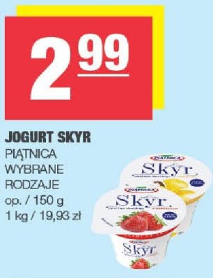 Jogurt Skyr Piątnica wybrane rodzaje promocja w SPAR