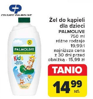 Żel pod prysznic i do kąpieli dla dzieci żyrafa Palmolive naturals promocja w Carrefour Market