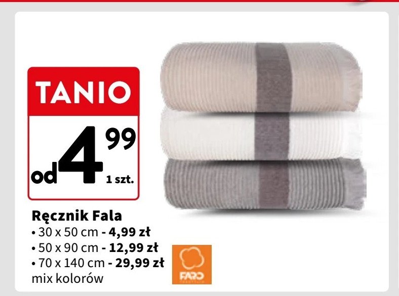 Ręcznik fala 30 x 50 cm Faro promocja w Intermarche