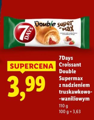 Croissant 7Days Double Supermax z nadzieniem truskawkowo-waniliowym promocja w Lidl