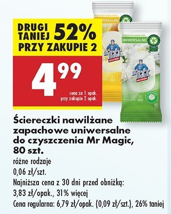 Ściereczki uniwersalne zapachowe Mr magic promocja w Biedronka
