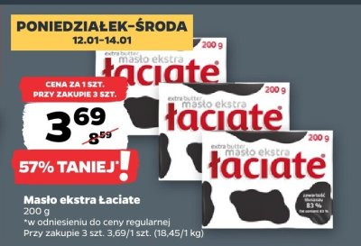 Masło ekstra Łaciate promocja w Netto