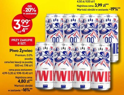 Piwo Żywiec Premium 0,0% puszka promocja w Żabka