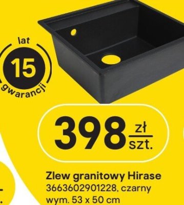 Zlew granitowy Hirase FERRO promocja w Castorama