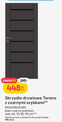 Skrzydło drzwiowe Toreno z czarnymi szybkami promocja w Castorama