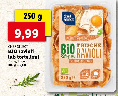 Ravioli z grzybami Chef select promocja