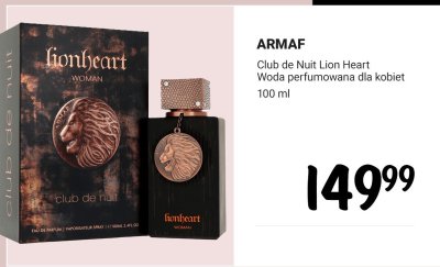 Woda perfumowana Club de Nuit Lion Heart dla kobiet 100 ml promocja w Rossmann