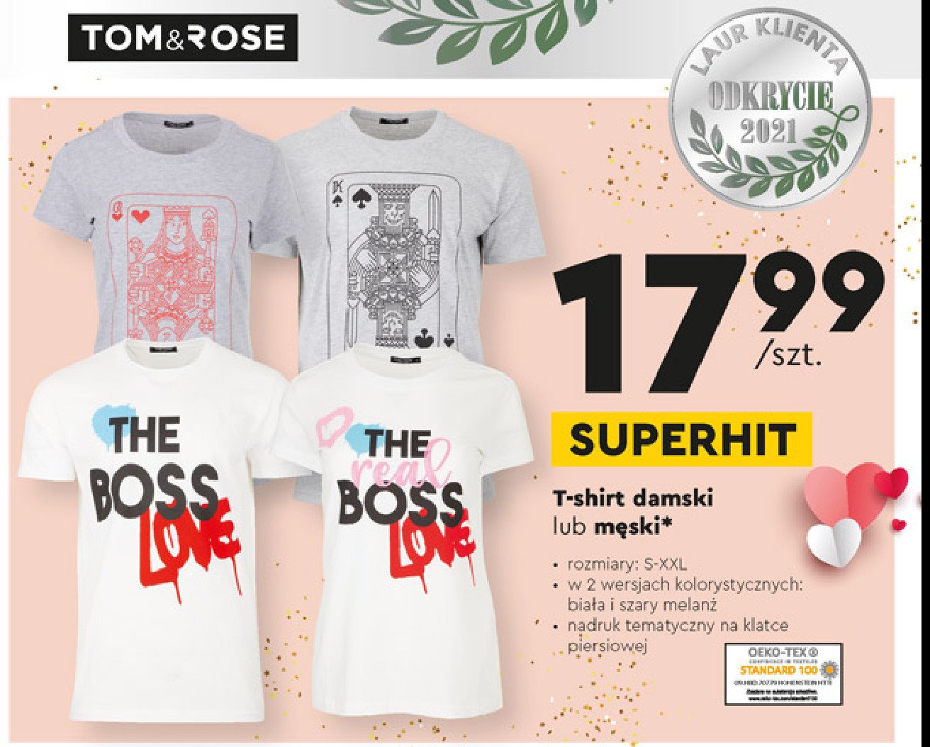 T-shirt damski s-xxl Tom & rose promocja