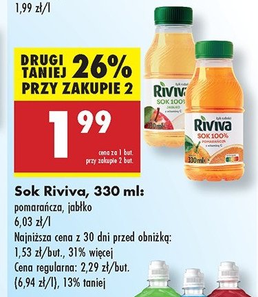 Sok pomarańczowy Riviva promocja w Biedronka