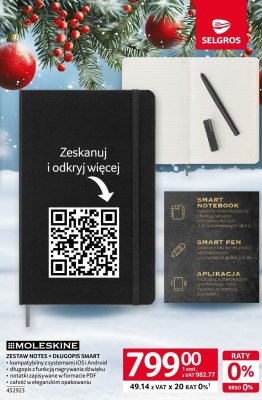 Zestaw notes + długopis smart MOLESKINE promocja w Selgros