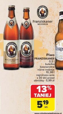 Piwo FRANZISKANER 0.5l butelka promocja w Carrefour