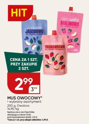 Mus owocowy wybrany asortyment Owolovo promocja w Chata Polska