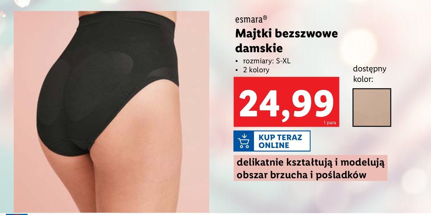 Majtki damskie bezszwowe s-xl Esmara promocja